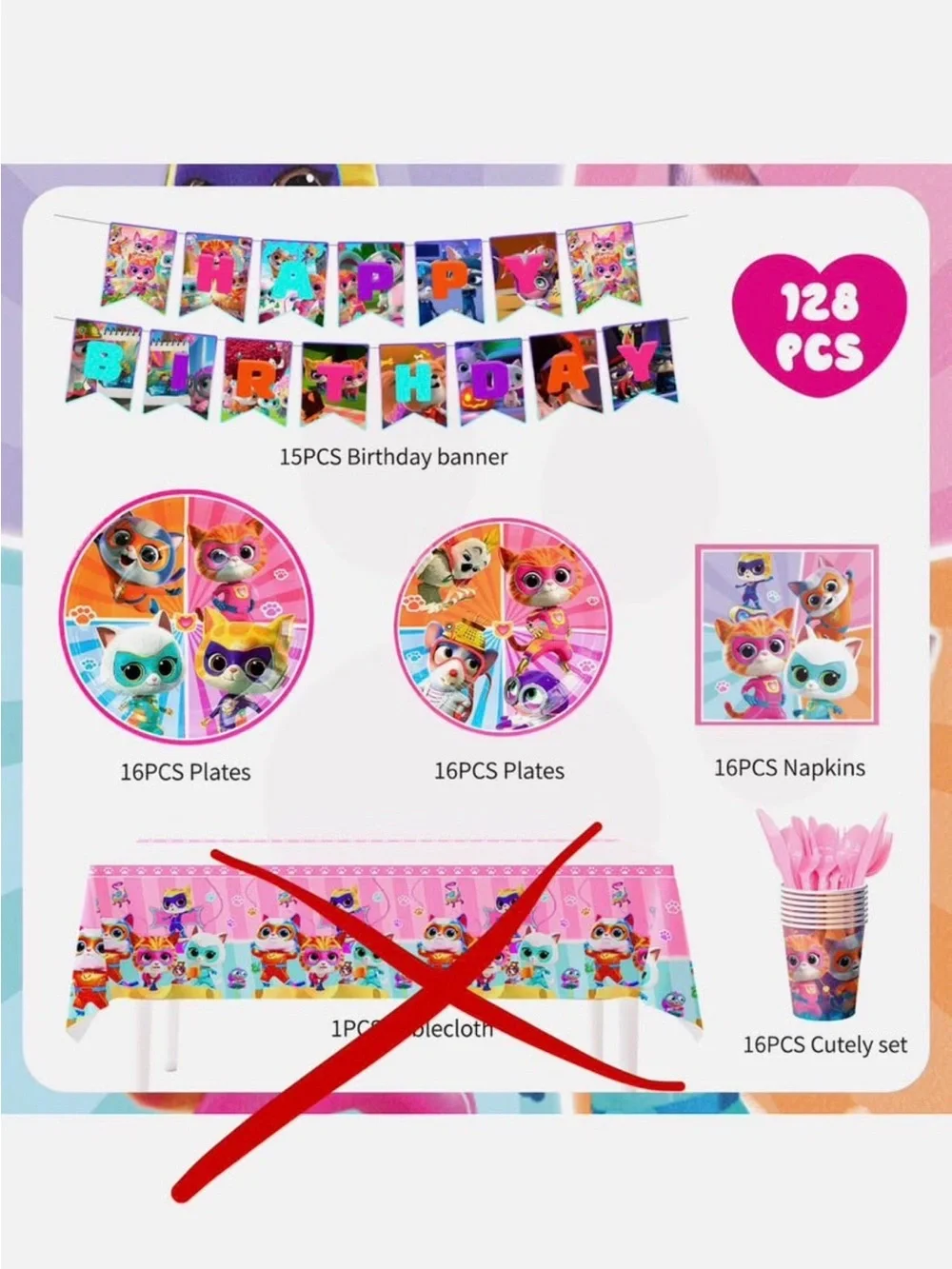 SuperKitties Party Tableware Set 1